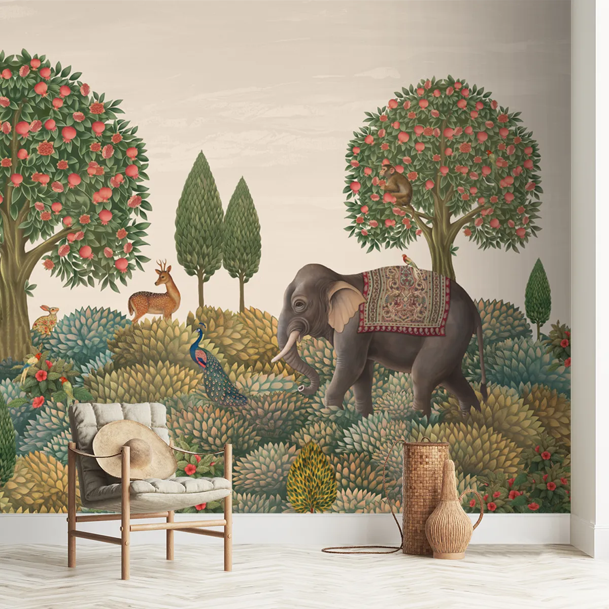 Rajasi Van - Customized Indian forest wallpaper for living room