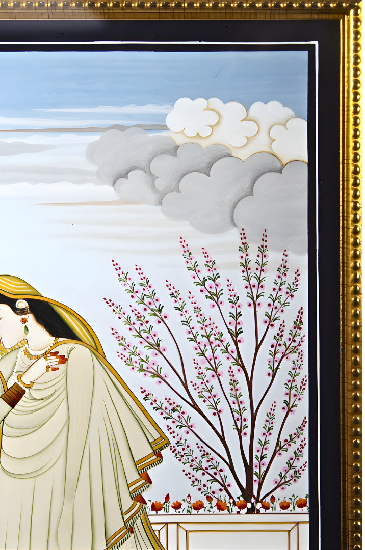 Solitude in Snow – A Kangra Miniature