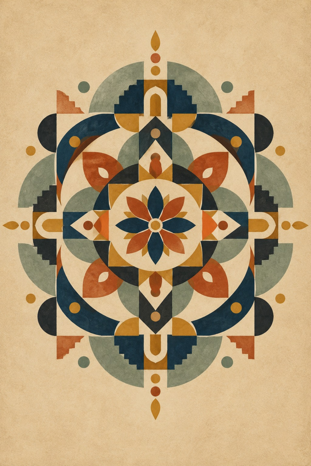 Rangoli Art Print – The Eight-Petalled Mandala
