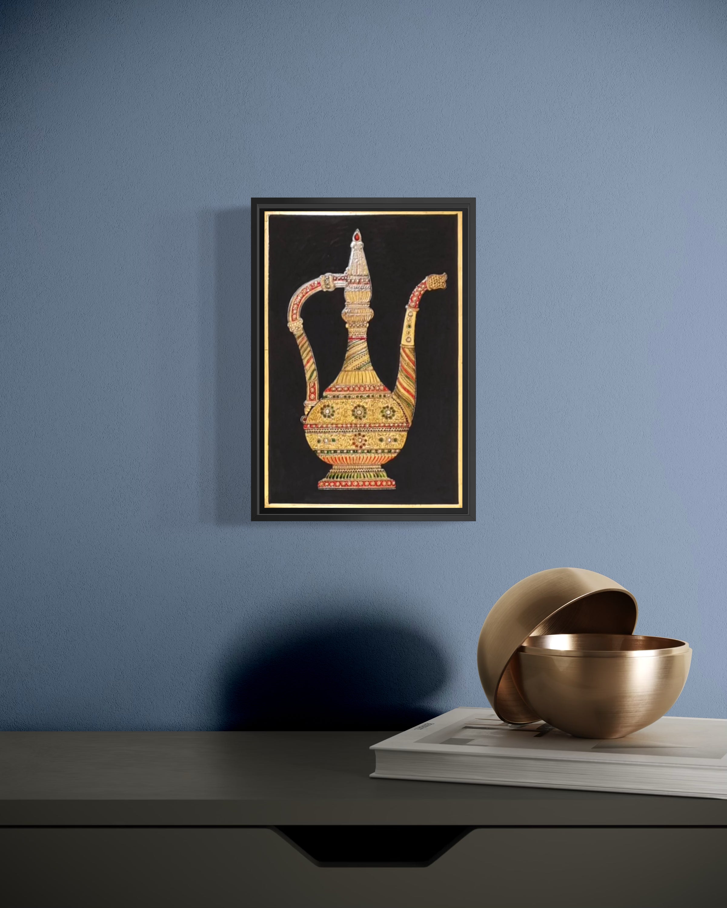 Surai – Courtly Still Life in Rajasthani Miniature on Marble