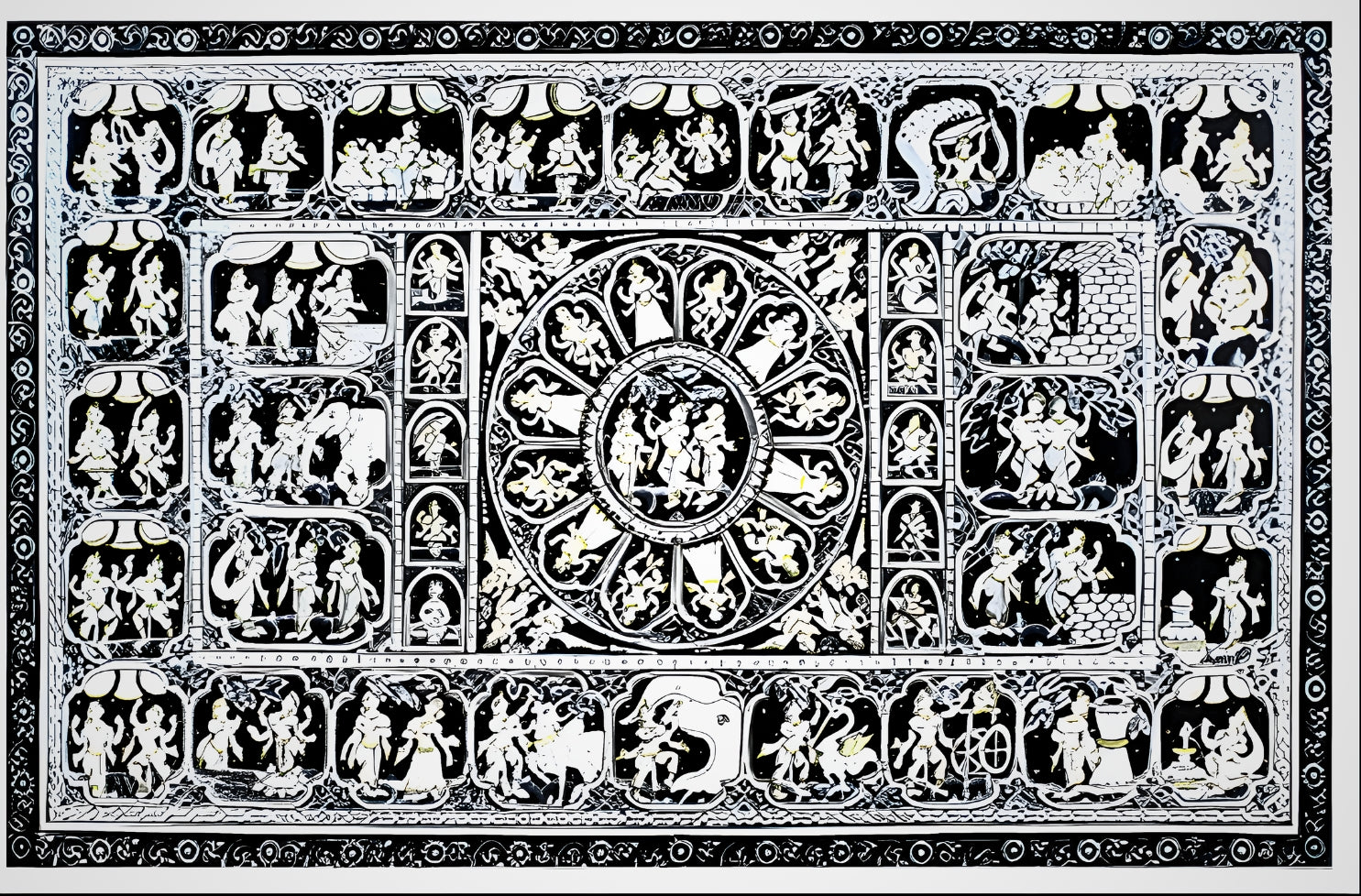 Bala Krishna Life Story at Brindavan - Orissa Pattachitra Painting