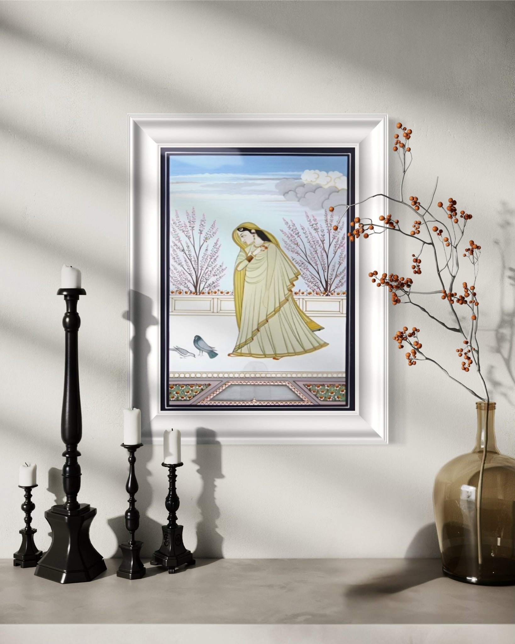 Solitude in Snow – A Kangra Miniature