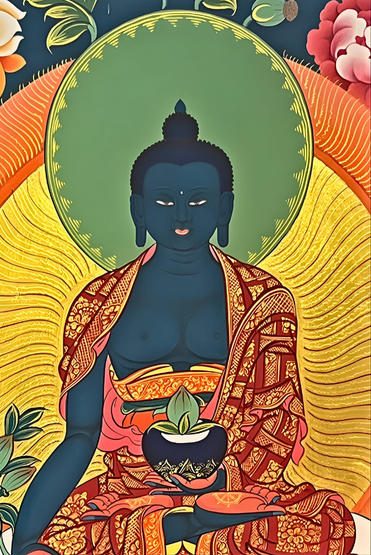 Bhaisajyaguru: The Master of Healing – Ladakh Thangka