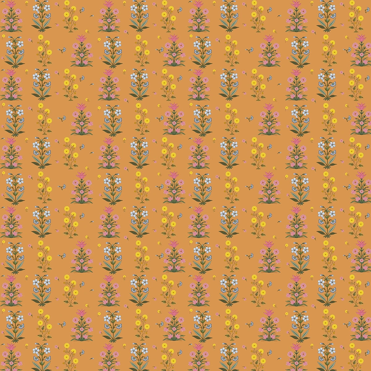 Floral Abundance: "Smriti" Wallpaper (Burnt Saffron)