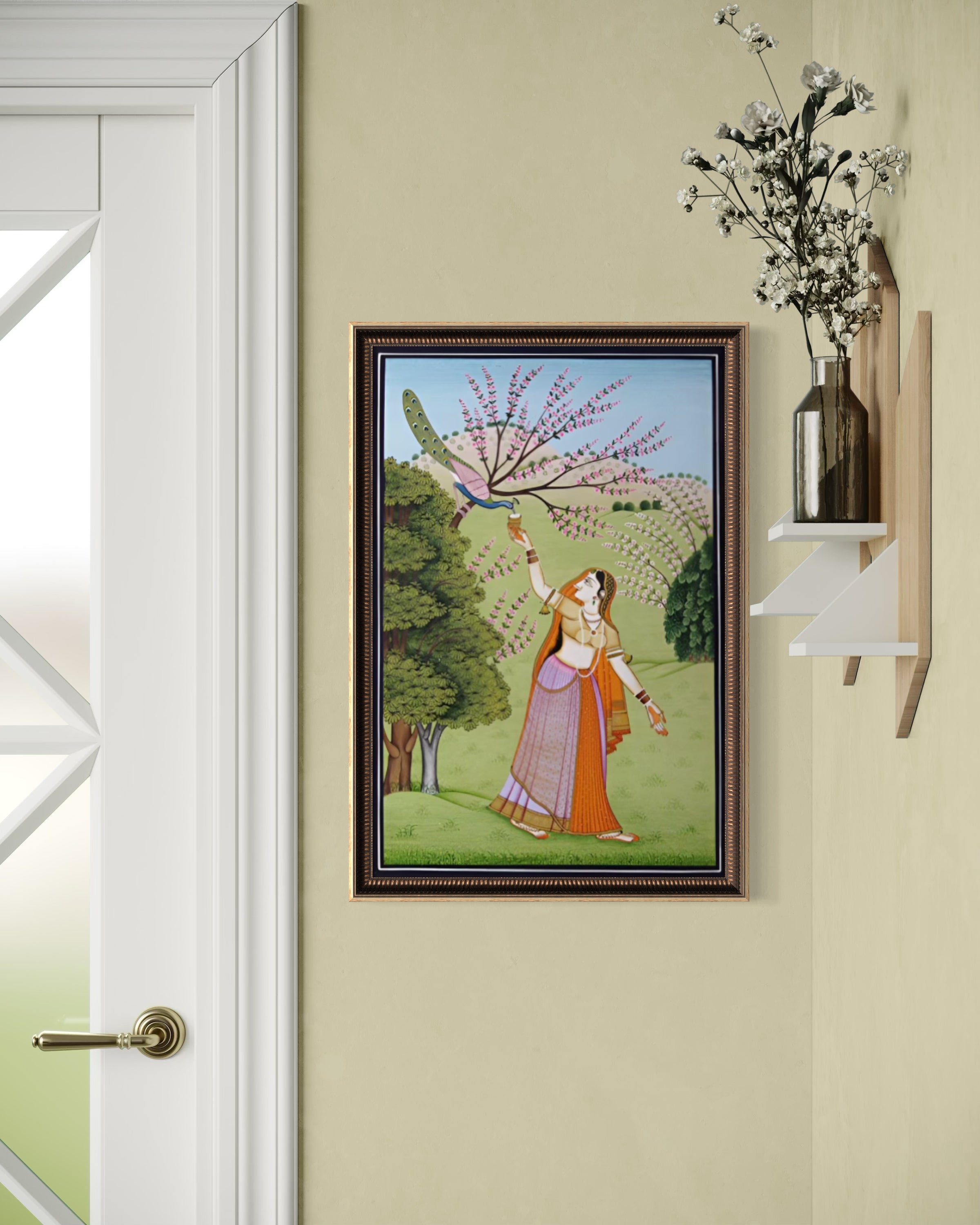 The Peacock Companion - A Kangra Miniature