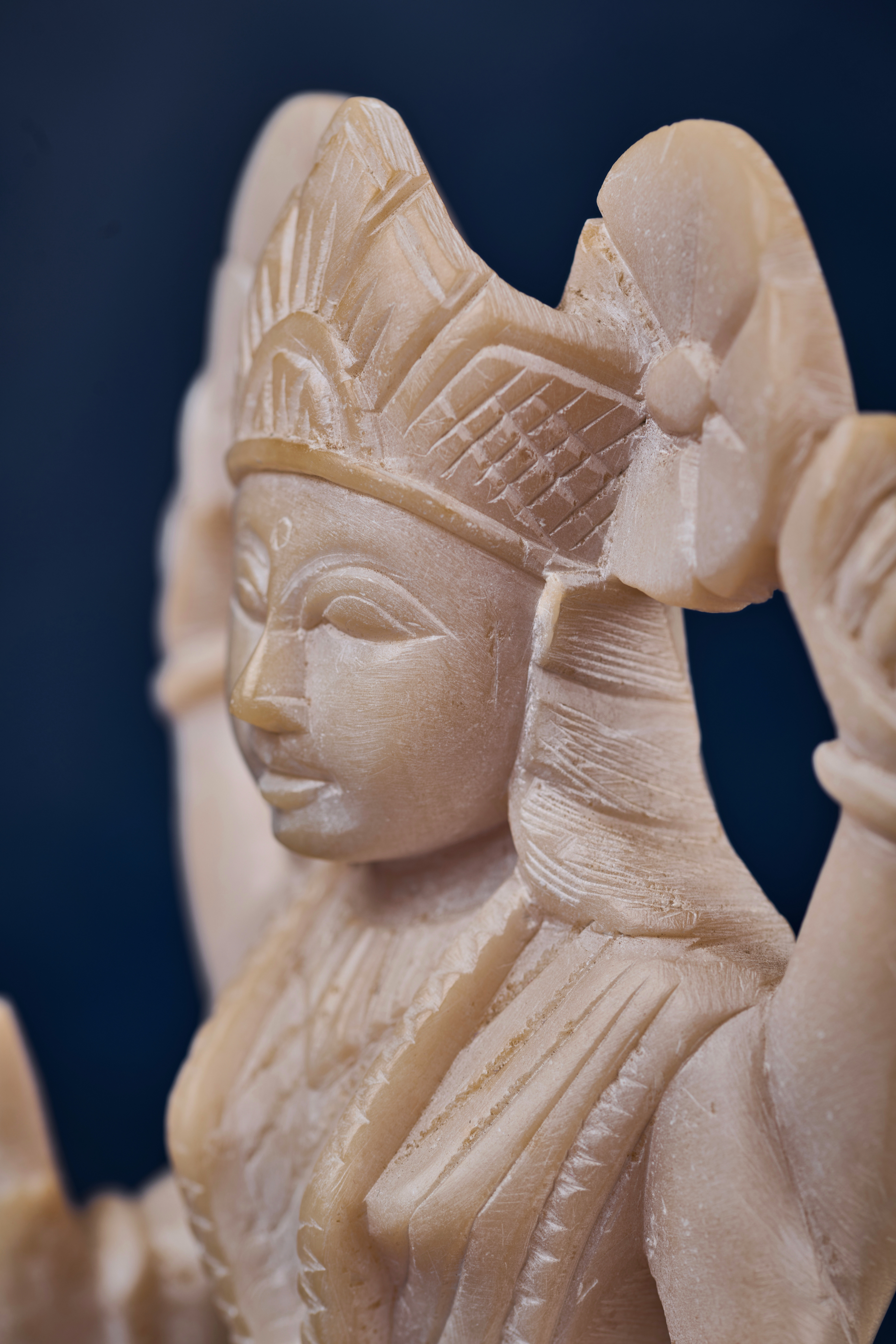 Lakshmi Goddess Statue in Light Stone