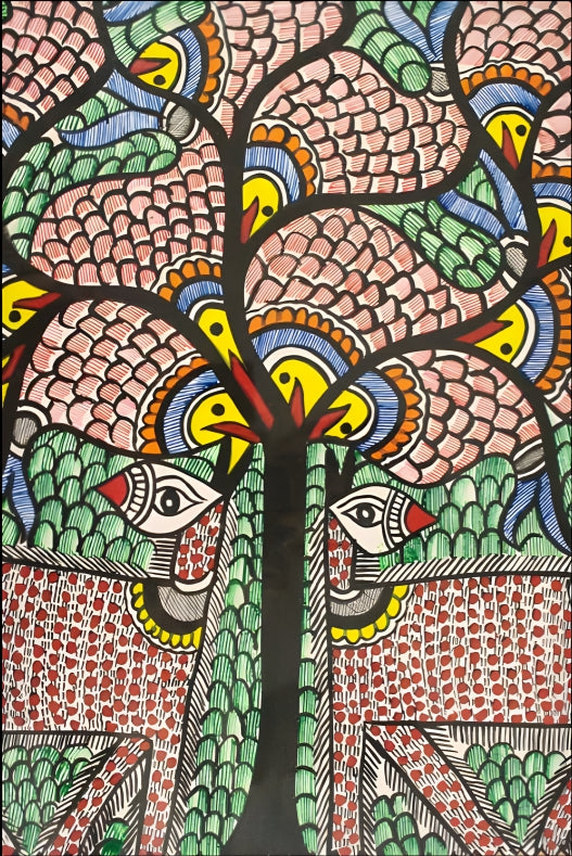 Harmony of Land and Water - Madhubani Painting