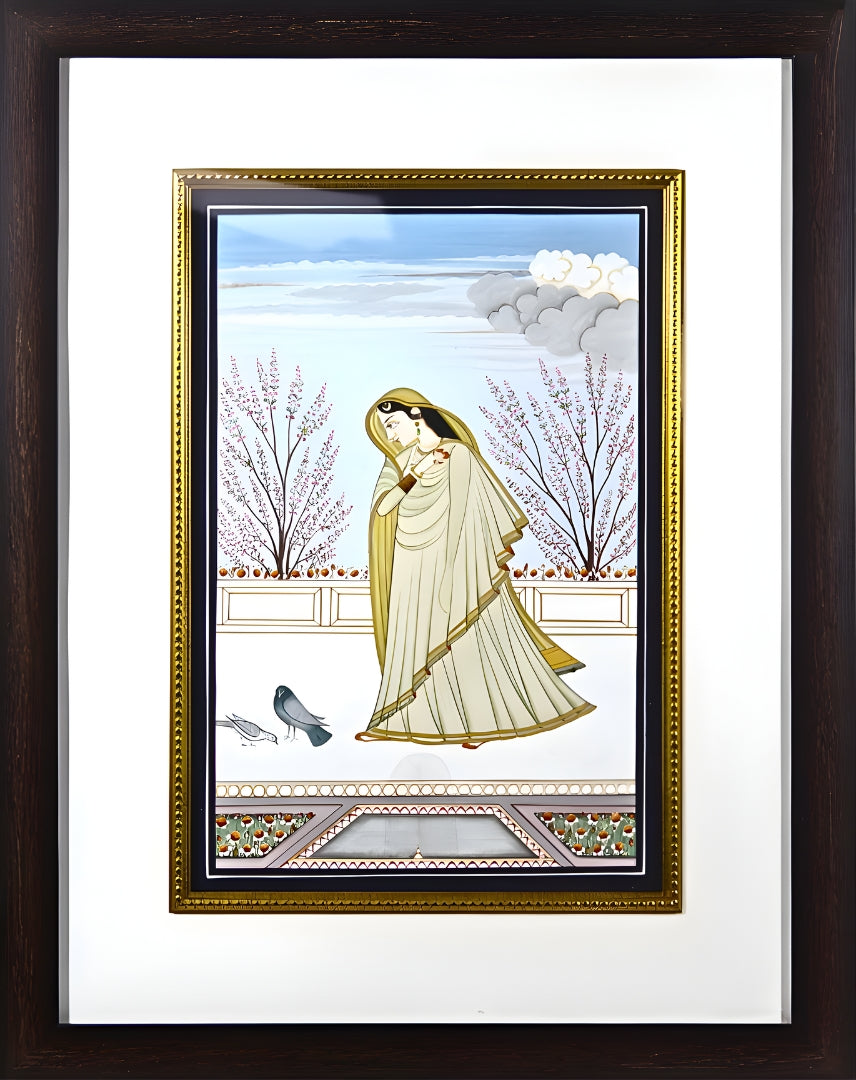 Solitude in Snow – A Kangra Miniature