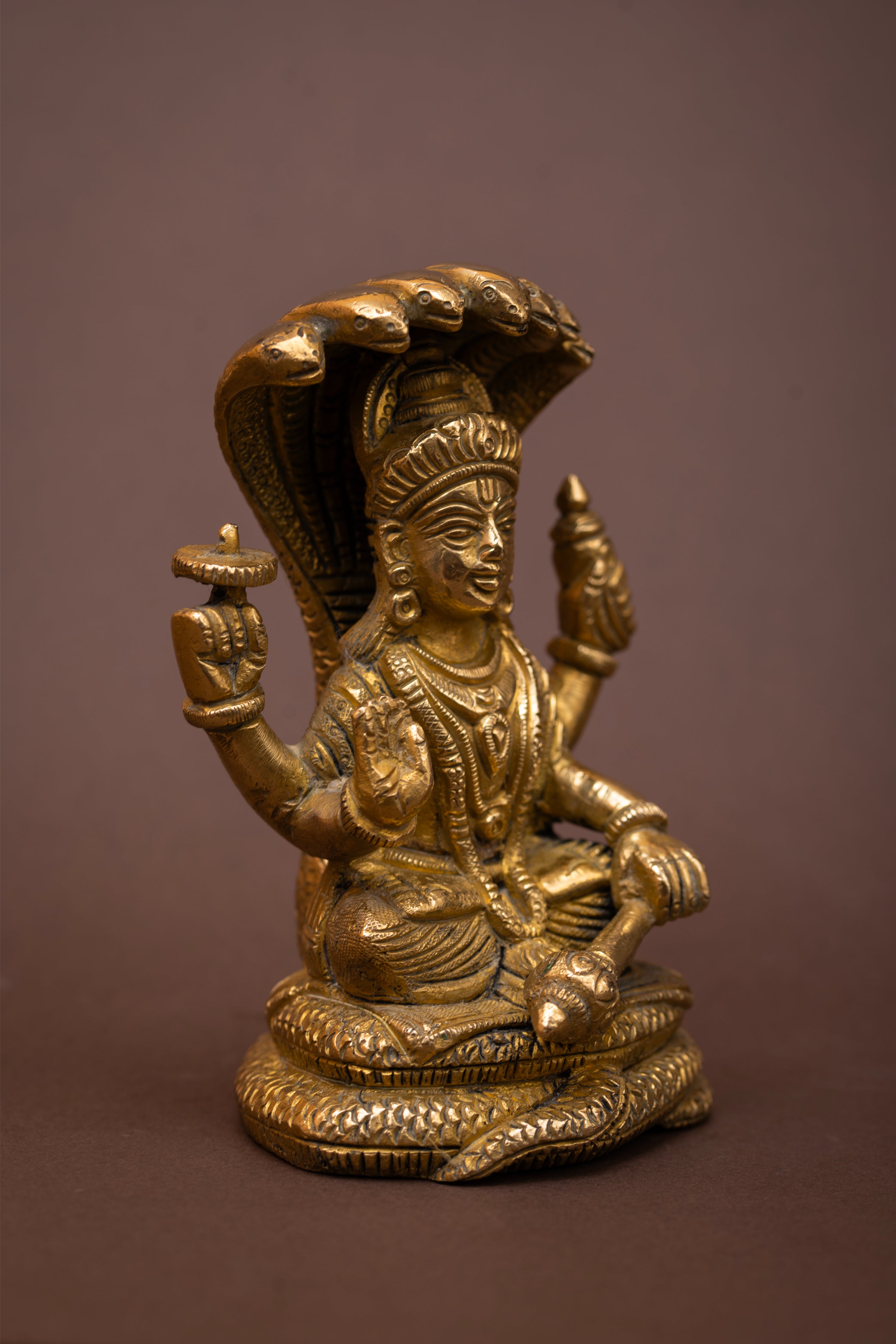 Vishnu Ananta Brass Sculpture