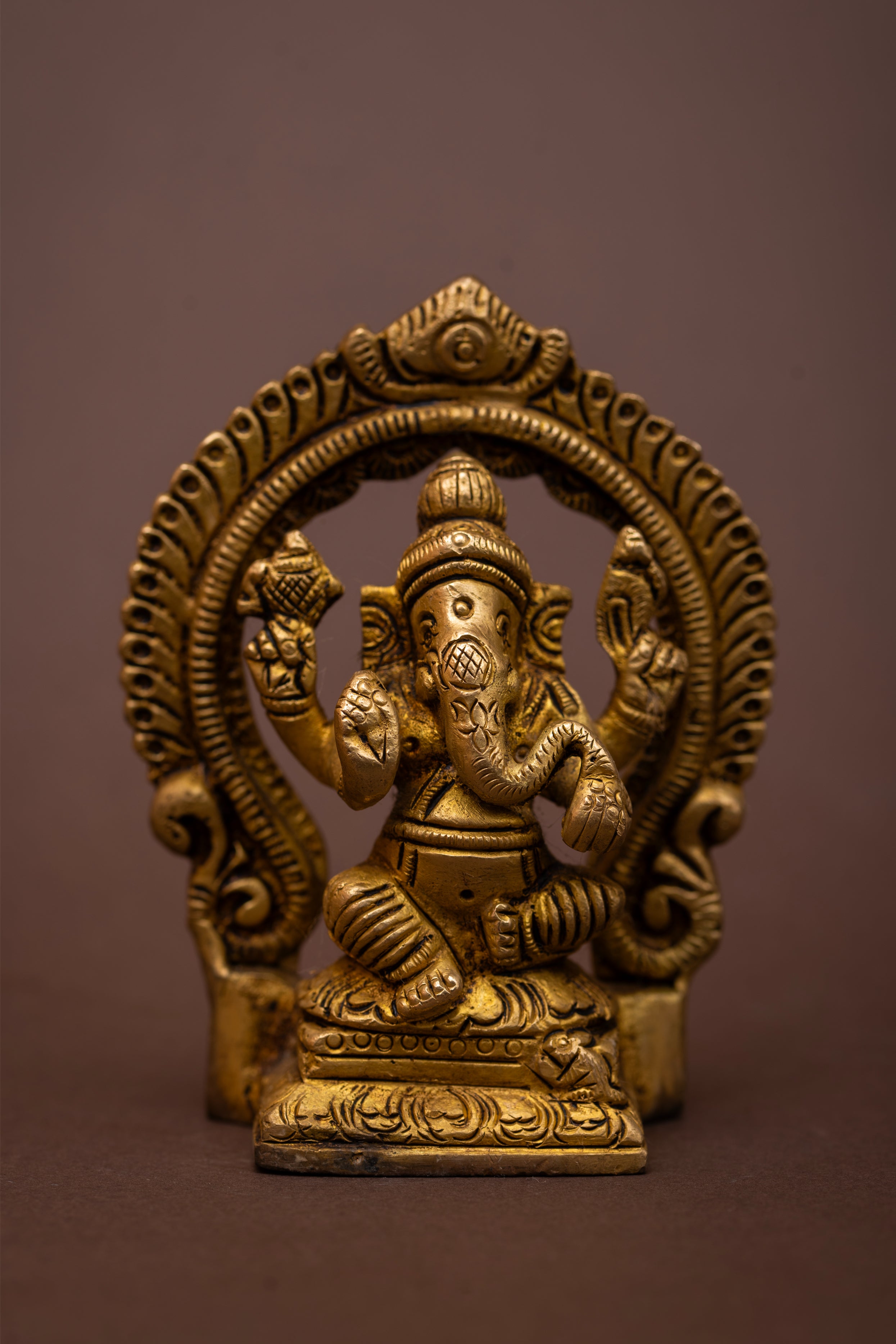 Ganesh Prabhawali Brass Sculpture