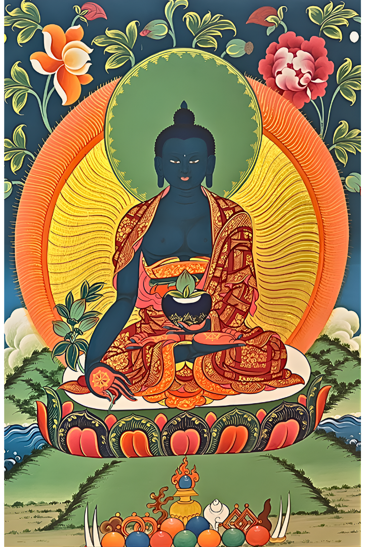 Bhaisajyaguru: The Master of Healing – Ladakh Thangka