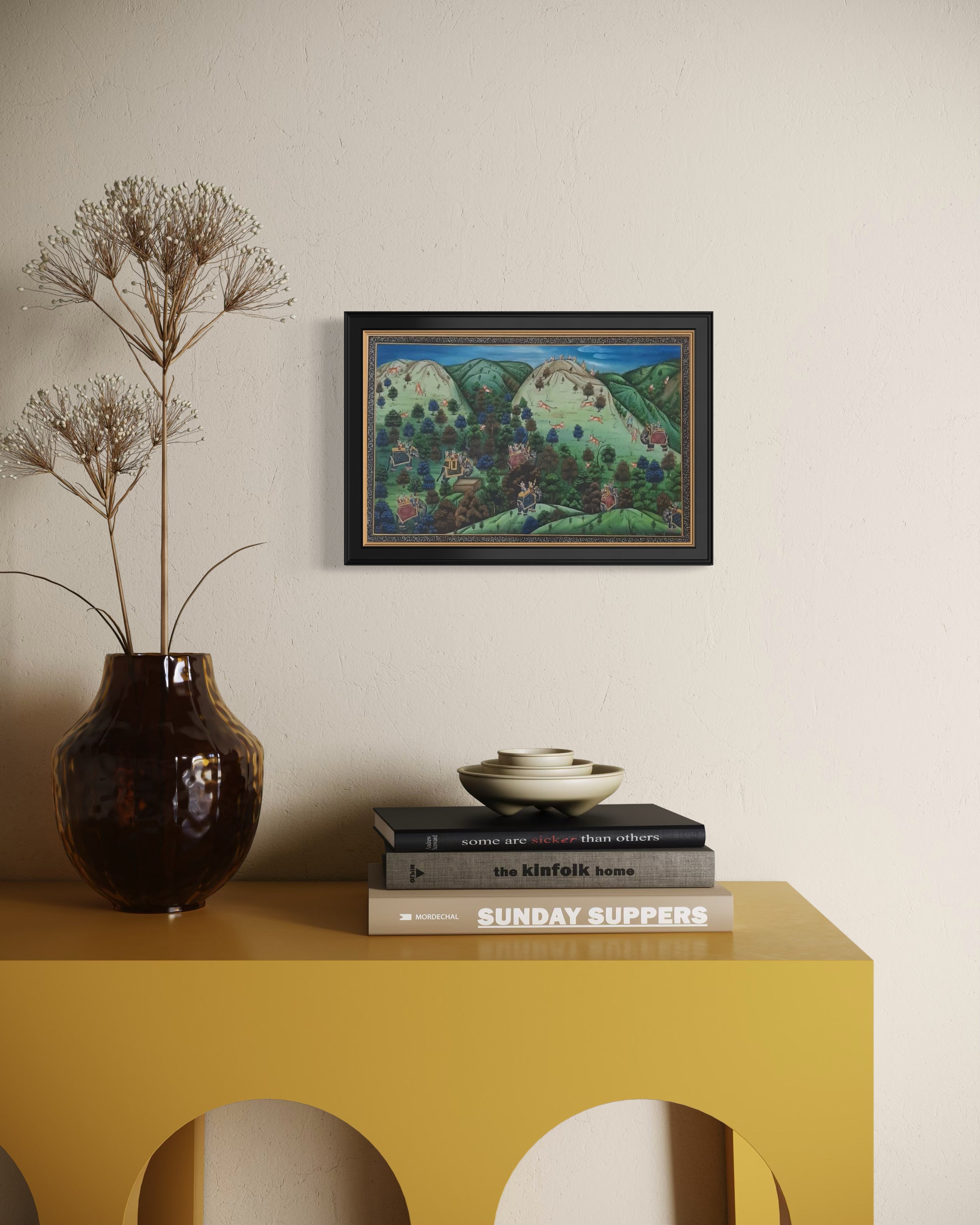 Maharaja Hunting Scene Painting – Silk Painting