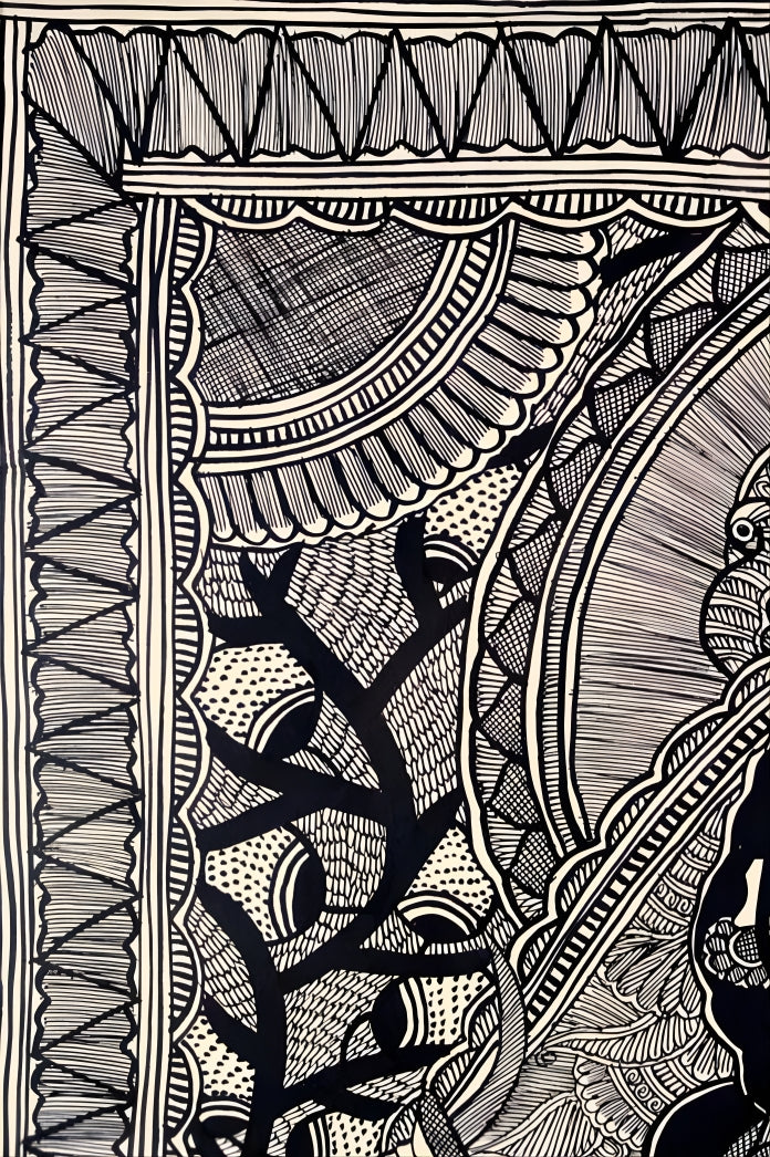 Saraswati in Kachni Style – Madhubani Painting