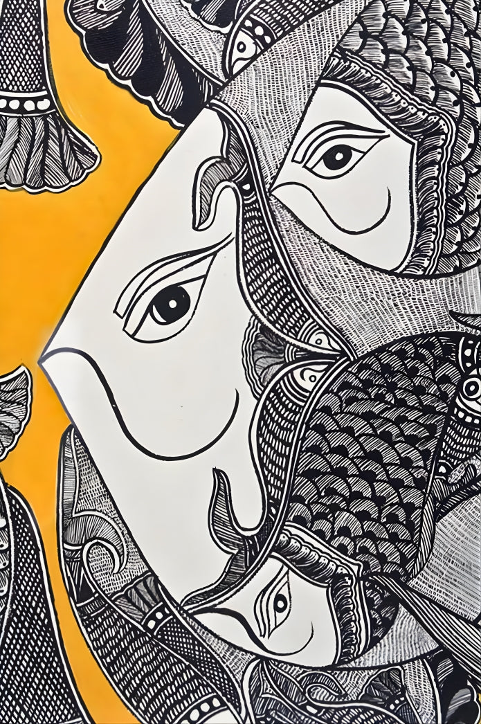Ras of the Fish - Madhubani Painting
