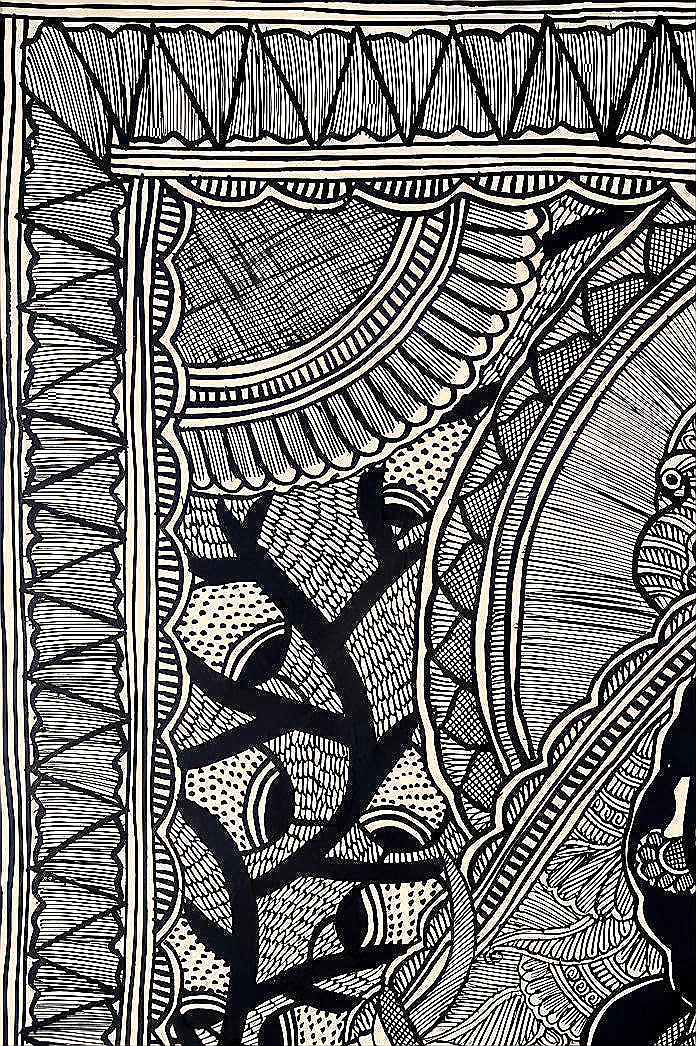 Saraswati in Kachni Style – Madhubani Painting