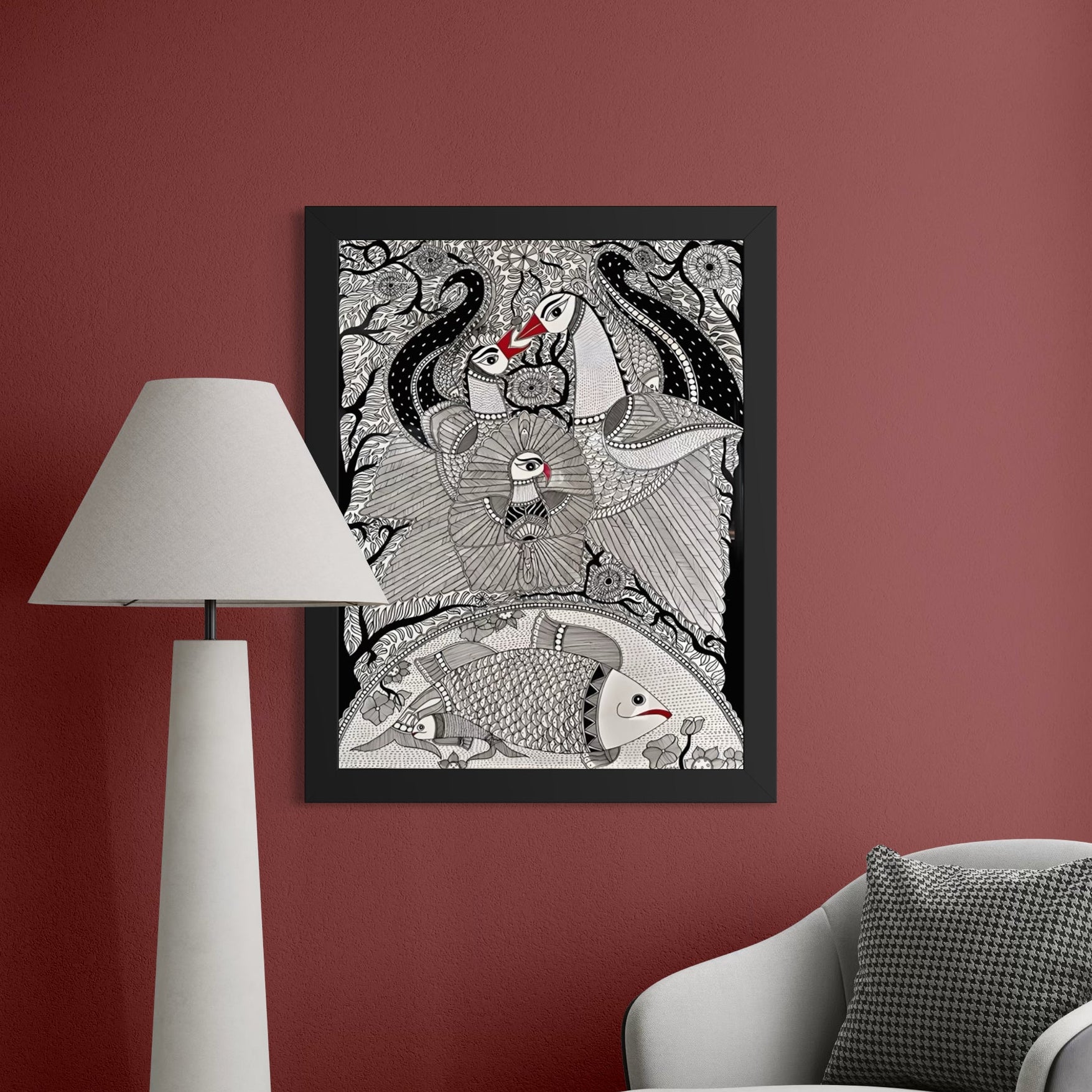 River of Life - Madhubani Painting