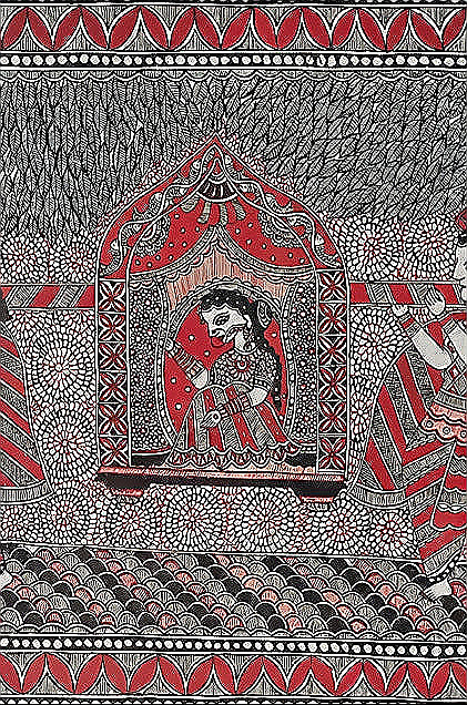 Sacred Journey: The Bridal Procession - Madhubani Painting