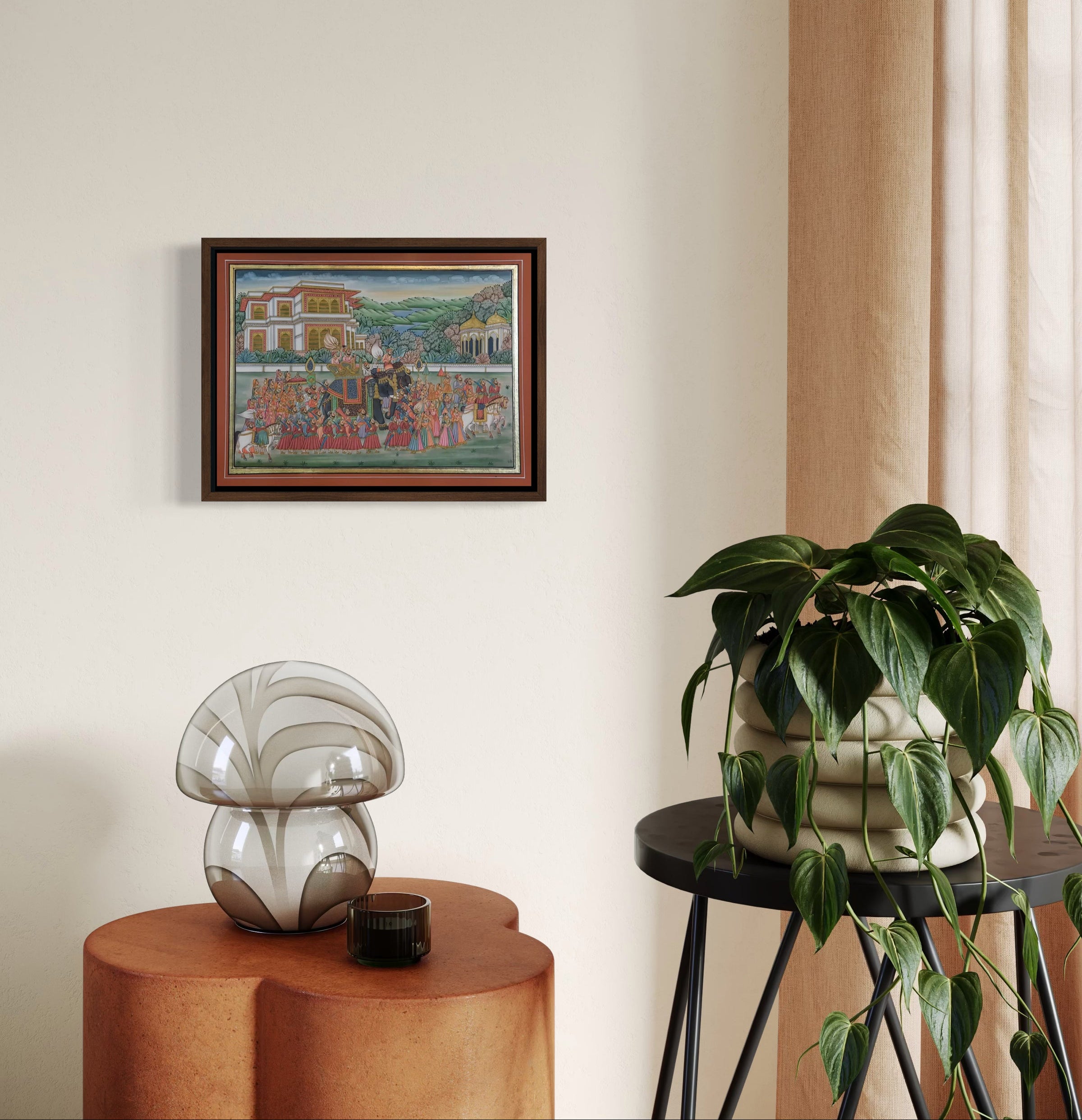 Miniature- Royal Maharaja Procession Painting