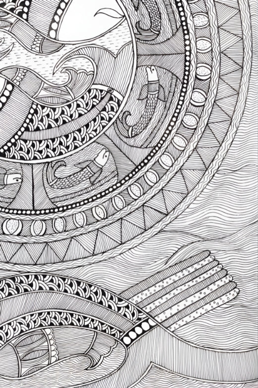 Matsya Chakra: The Circle of Continuity - Madhubani Painting