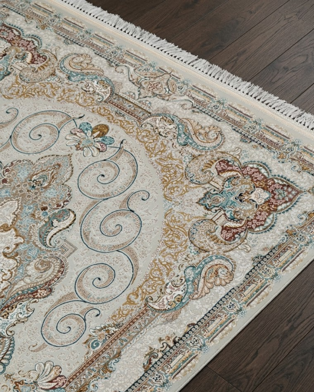 Bahar Silk & Wool Blend Carpet – Dusty Rose Botanical Allover