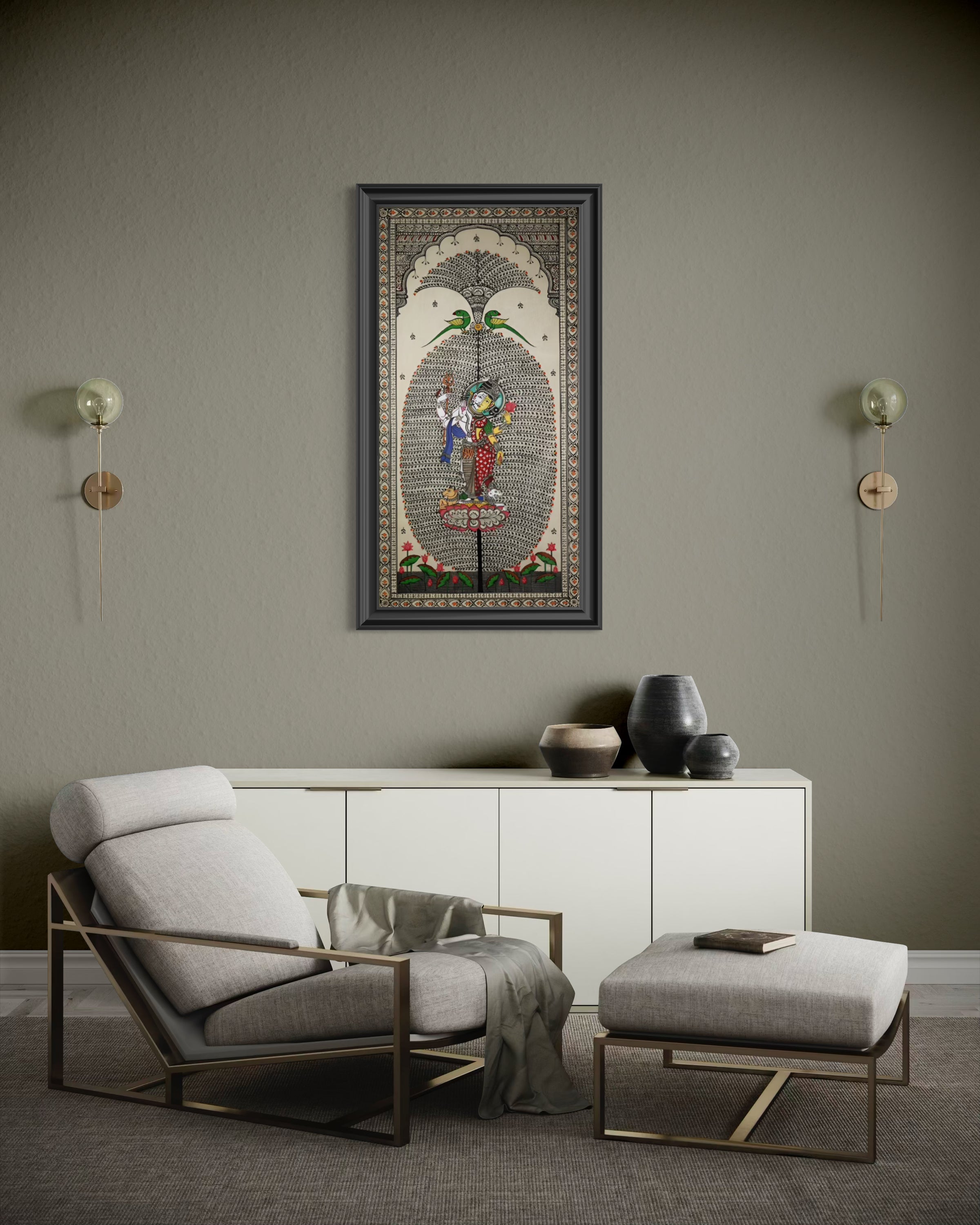 Eternal Balance: Tree of Life – Orissa Pattachitra Painting