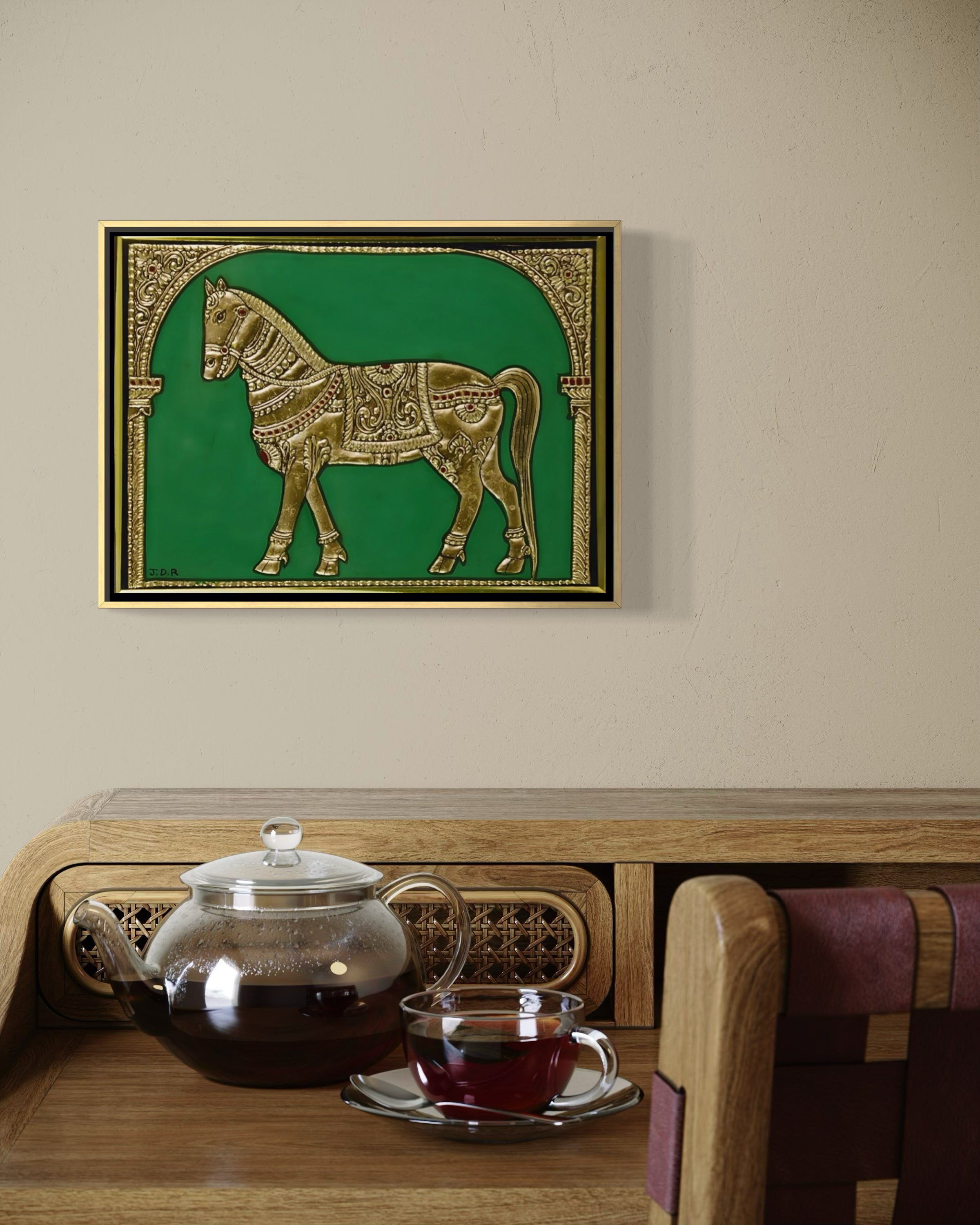 Golden Horse - Mysore Paintings (22KT Gold Leaf)