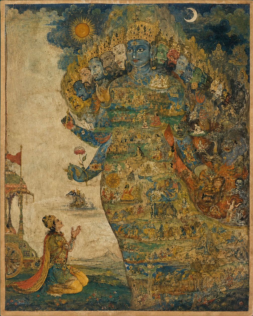 Virat — The Cosmic Form Revealed, Bhagavad Gita Chapter Eleven, Canvas Cloth Print