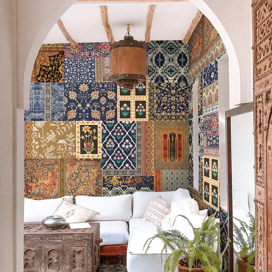 Banaras, Indian Carpet Design Wallpaper, Customised Shop Online