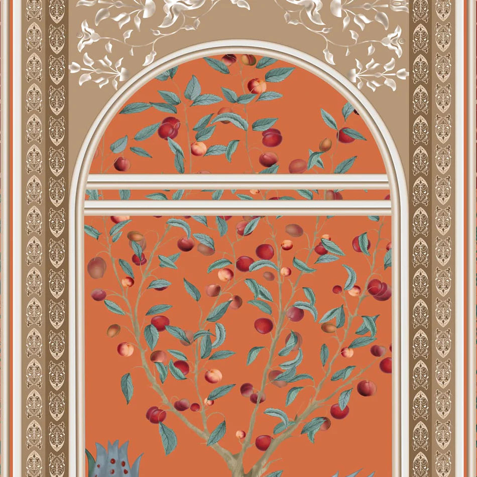 Shalimar Gardens Wallpaper - Customized garden wallpaper in a indian style for living room