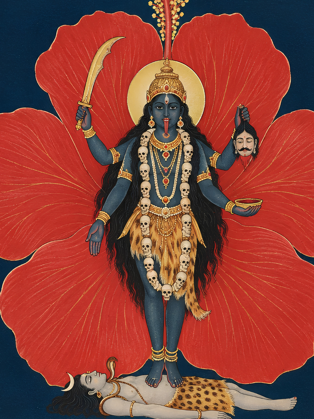 Art Print – “Jayanti Mangala”: Goddess Kali on the Crimson Hibiscus