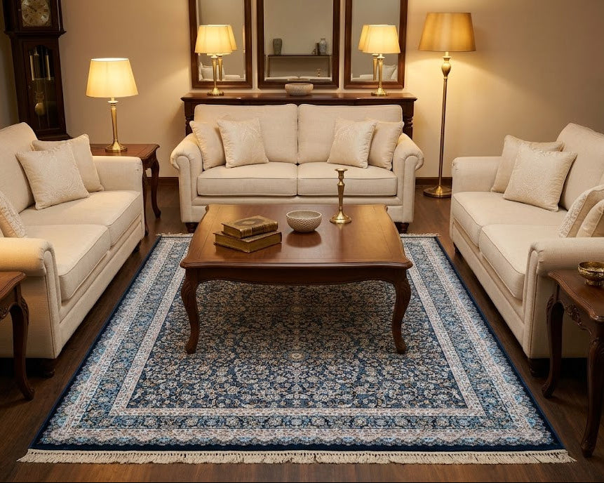 Afsaneh Silk All-Over Floral Rug – Kashmiri Inspired Vine Weave