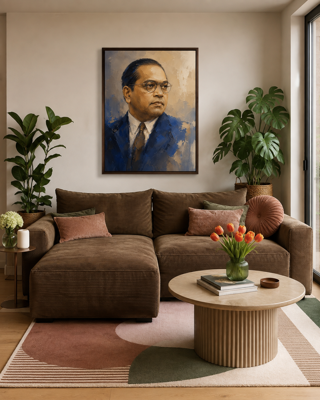 Handpainted – “Babasaheb”: Dr. B. R. Ambedkar, Contemporary Heritage Painting