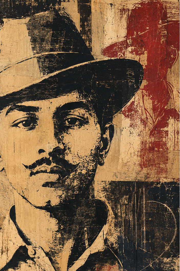 Handpainted – “The Revolutionary”: Bhagat Singh, Contemporary Heritage Painting