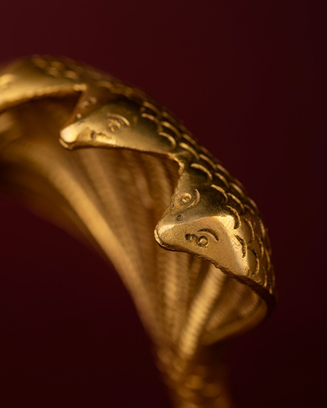 Detailed brass cobra hood sacred naga design antique brass spiritual decor element
