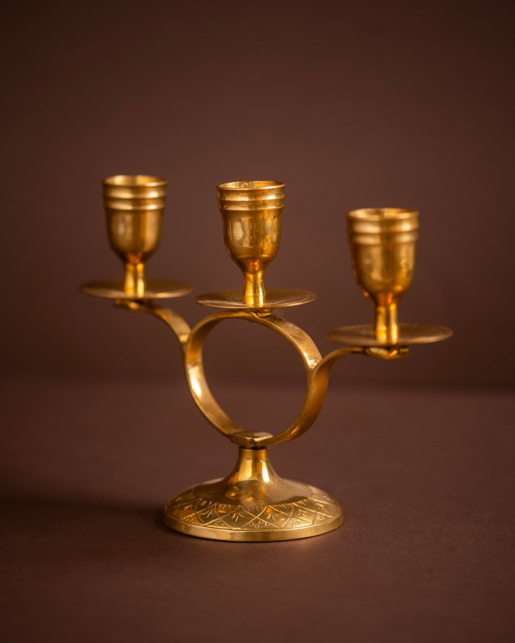 Triple Brass Candelabra