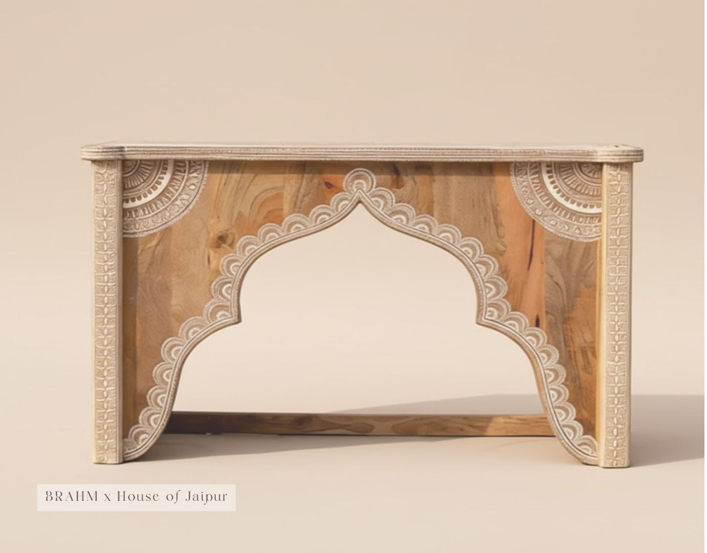 Chandrika Medallion – Hand-Painted Solid Wood Bedside Cabinet