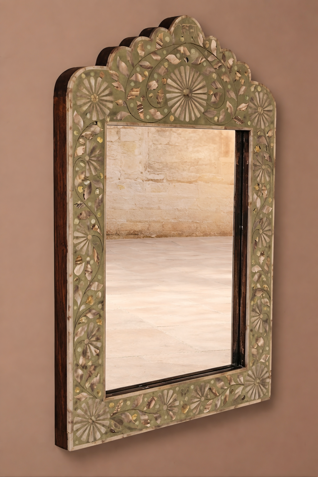 Luminous Pearl Mother of Pearl Inlay Wall Mirror