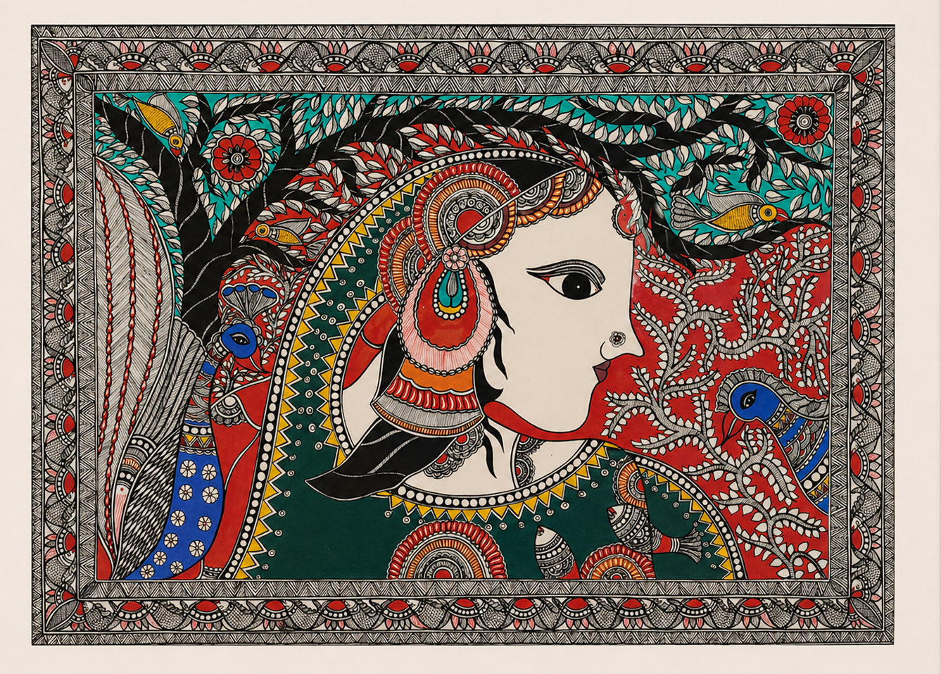 Seetha: Grace in Endurance - Madhubani Painting