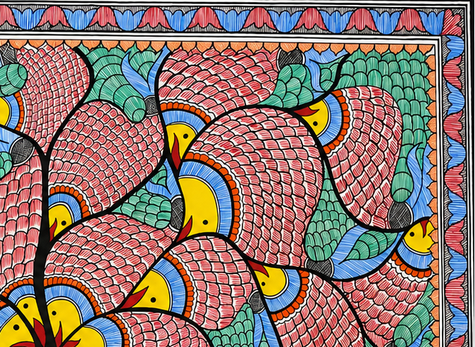 Harmony of Land and Water - Madhubani Painting