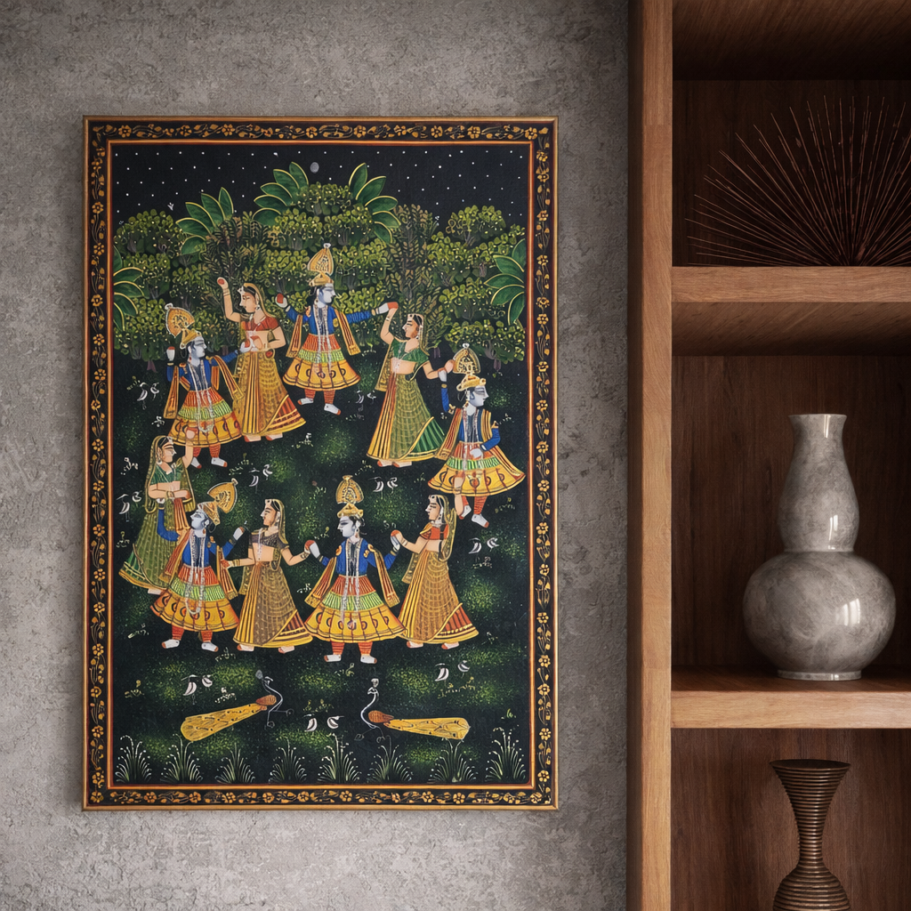 Miniature- Divine Radha Krishna Painting of Love
