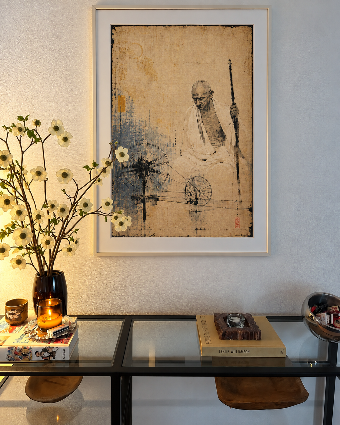 Handpainted – “The Mahatma”: Mahatma Gandhi, Contemporary Heritage Painting