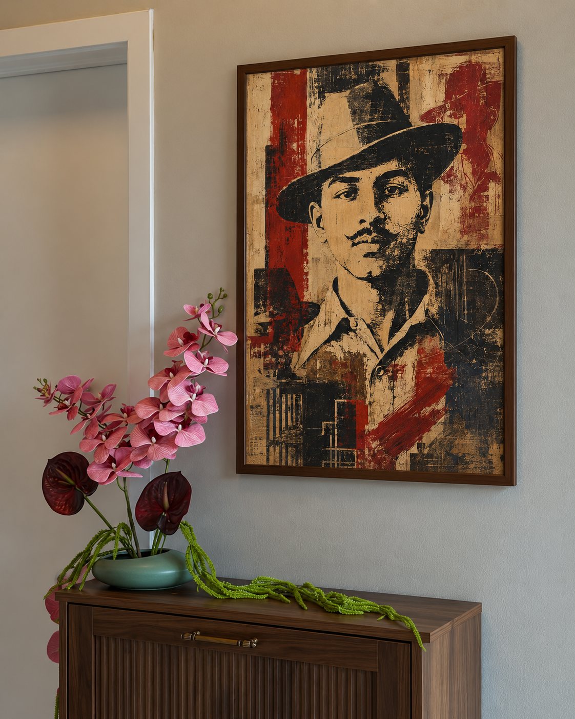 Handpainted – “The Revolutionary”: Bhagat Singh, Contemporary Heritage Painting