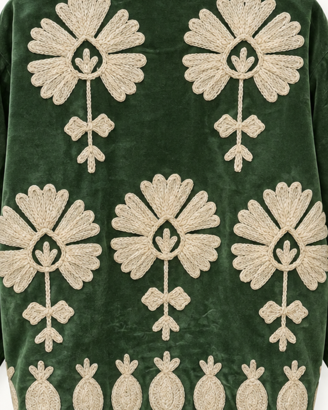 Shirin Jacket (Unisex) – Forest Green Ivory Embroidered Jacket