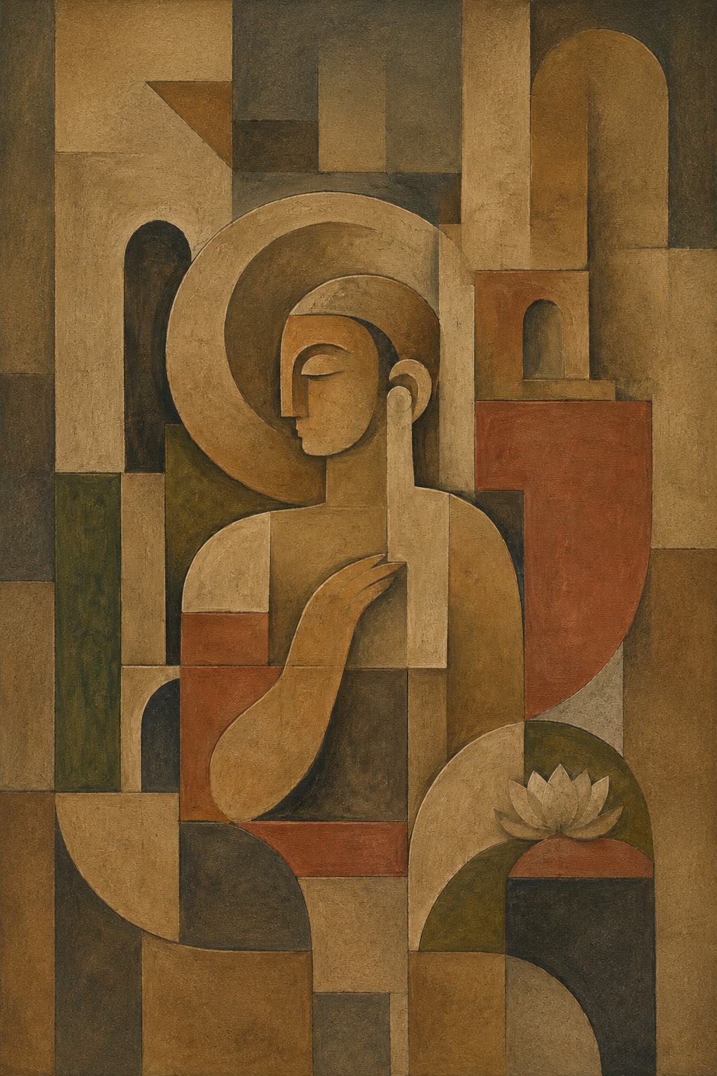 Indo-Bauhaus – “Dhyāna Padmapāni”: Abstraction of the Meditative Bodhisattva