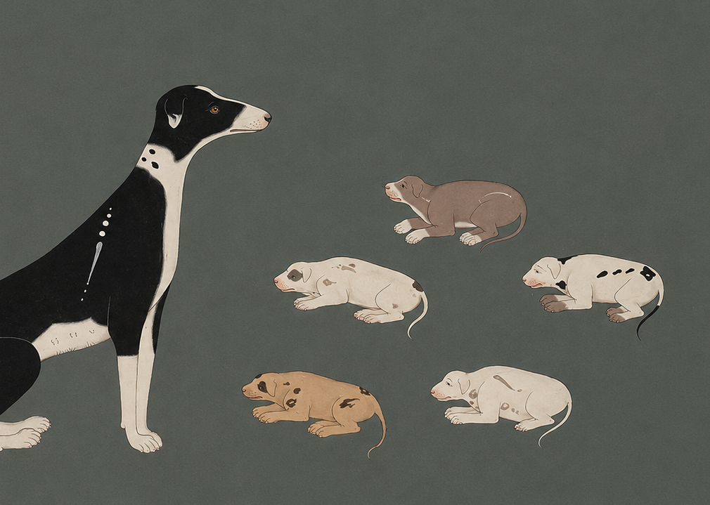 'Dog with Pups' Canvas Cloth Print, c.1780