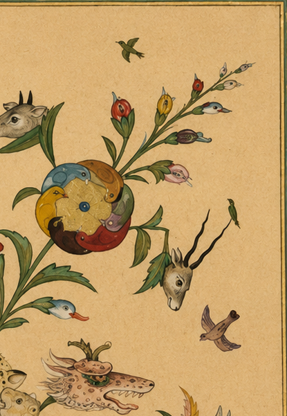 'A Floral Fantasy of Animals and Birds (Waq-waq)' Canvas Cloth Print, c.1610
