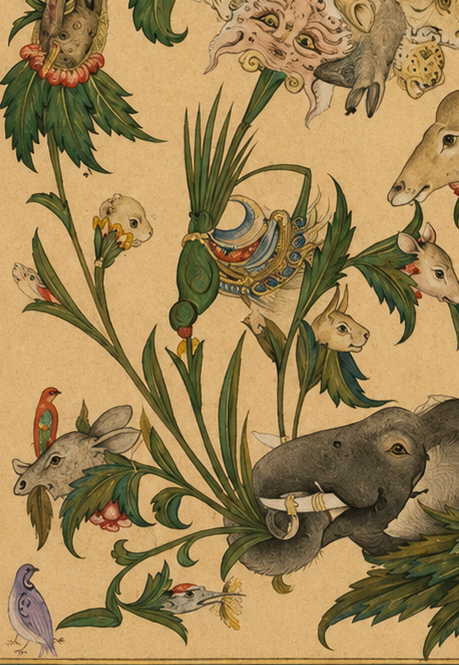 'A Floral Fantasy of Animals and Birds (Waq-waq)' Canvas Cloth Print, c.1610