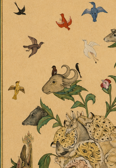 'A Floral Fantasy of Animals and Birds (Waq-waq)' Canvas Cloth Print, c.1610