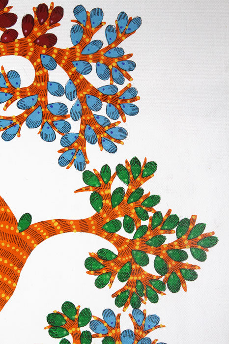 Gaja Vriksha – "The Cosmic Elephant Tree" Gond Art