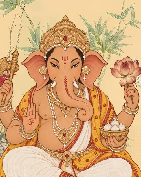 Art print - 'Ganesha' The Auspicious One - Indian Contemporary Print